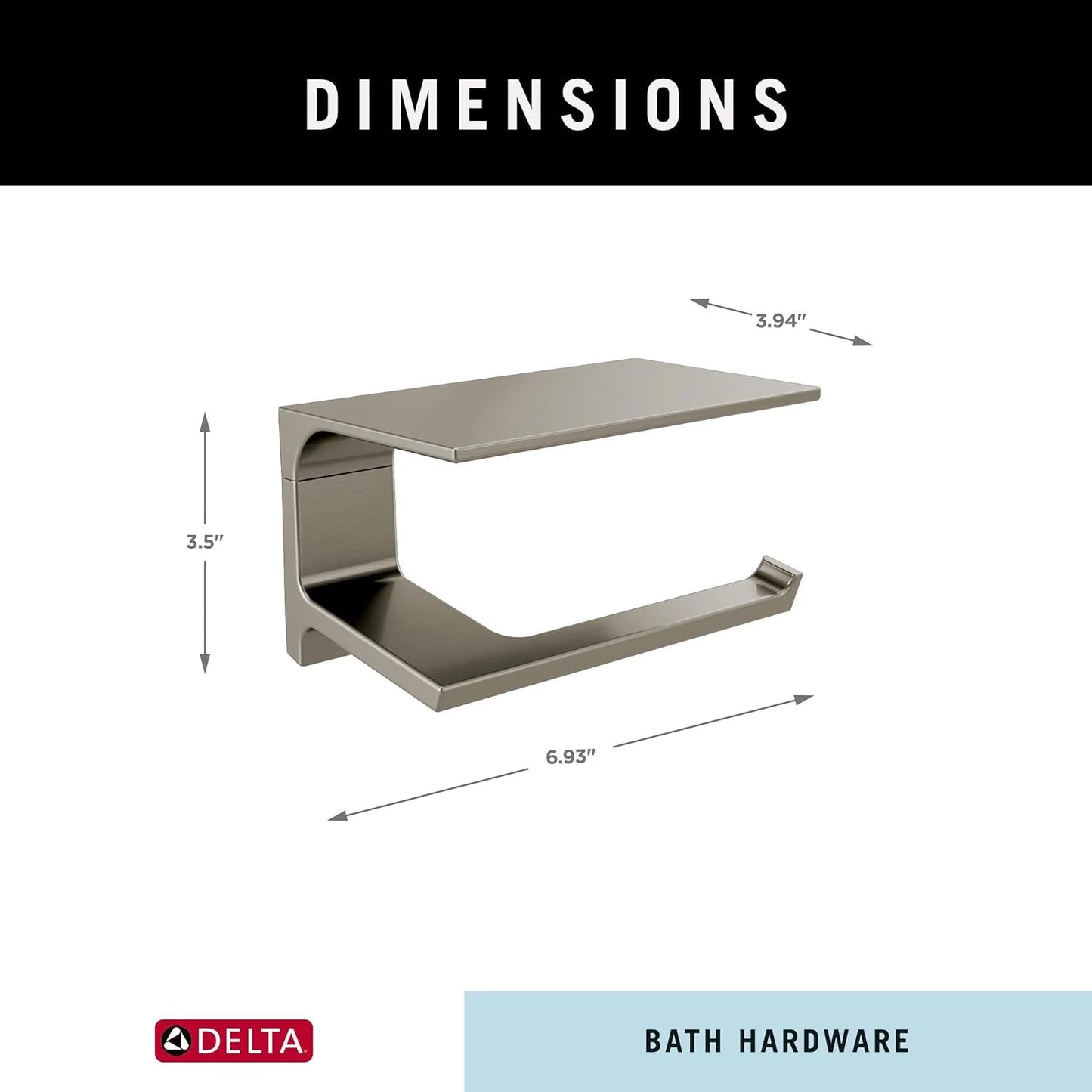 Pivotal Toilet Paper Holder With Shelf, Polished Nickel, Bathroom Accessories, 79956-PN