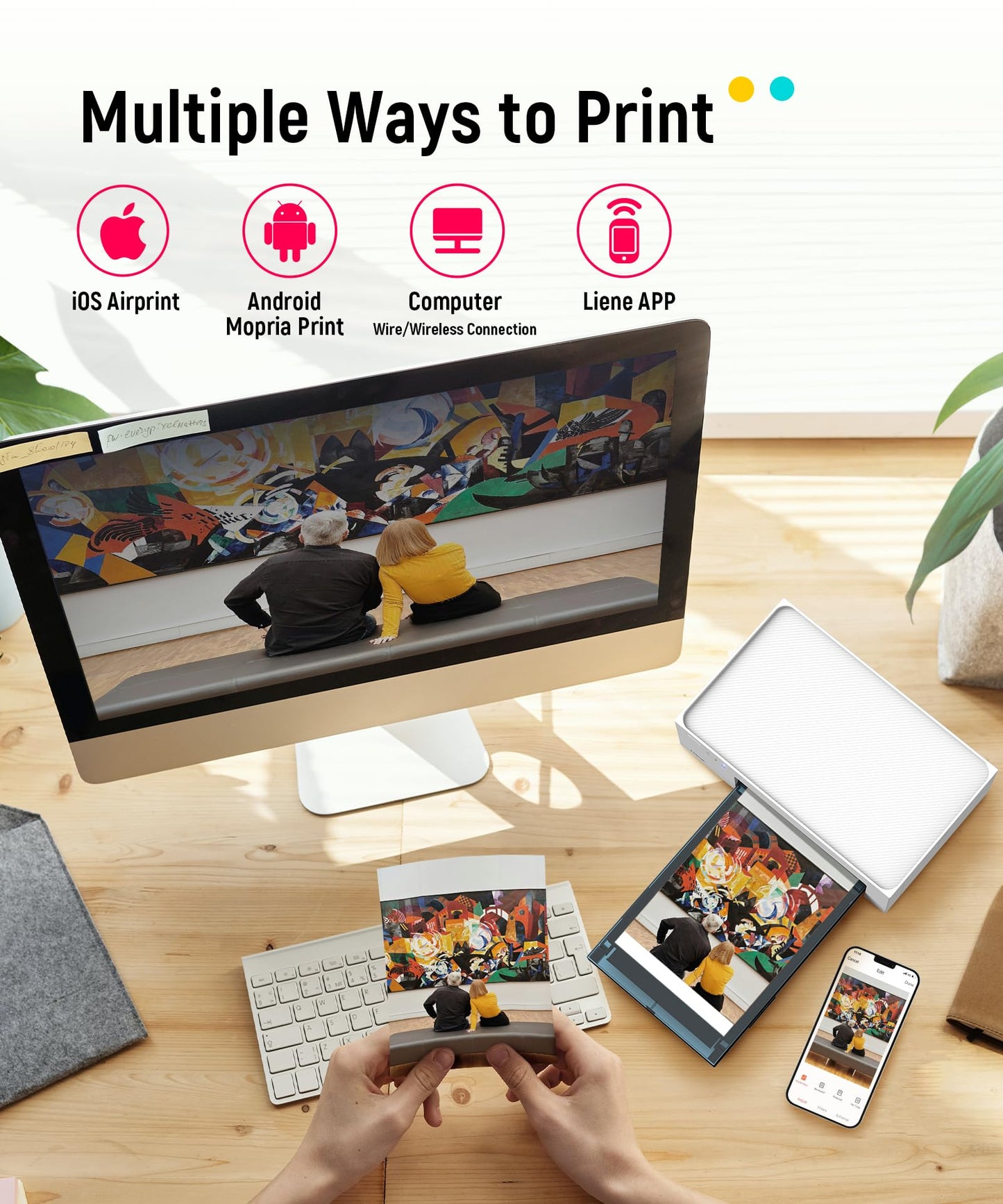 LIENE M100 4x6'' Photo Printer with 100 Sheets & Cartridges
