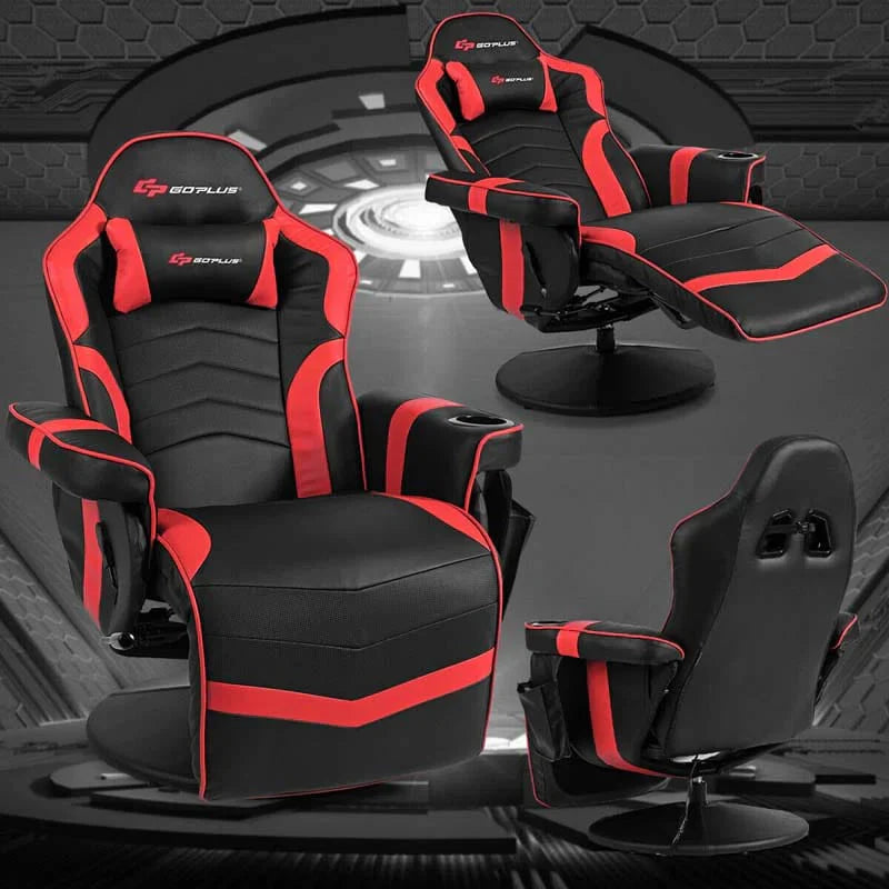 Pu Leather Massage Gaming Chair Ergonomic High Back Racing Style Gaming Recliner With Adjustable Backrest Amp Footrest Cup Holder Side Pouch - Comfortable And Ergonomic Design