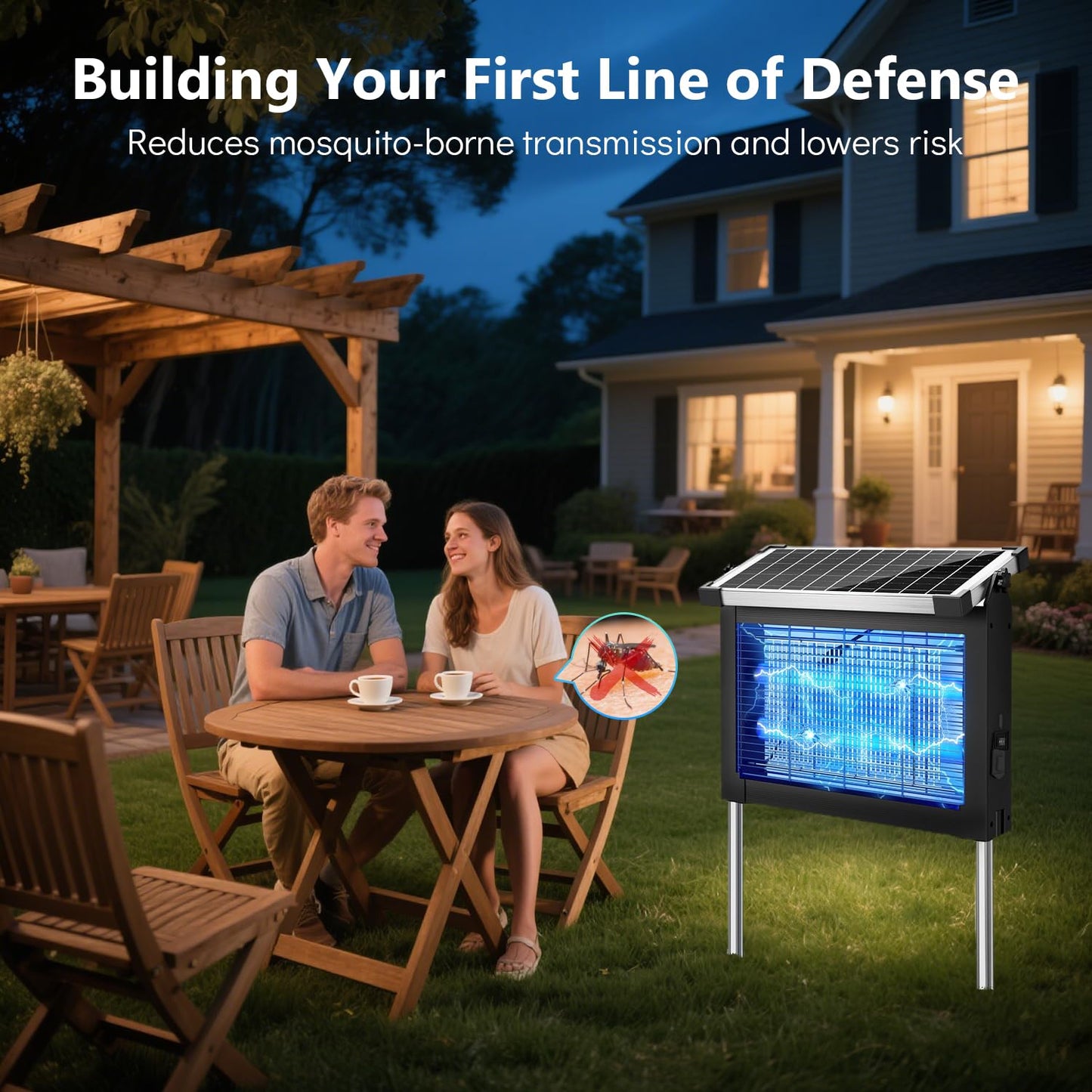 ONBEAM Solar Bug Zapper Outdoor - Waterproof Mosquito Killer