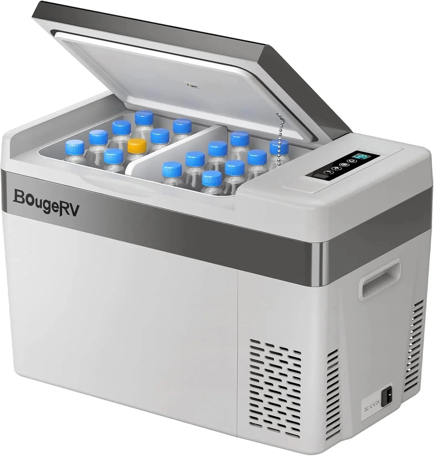 BougeRV 12 Volt Refrigerator 12V Car Fridge 23 Quart Portable Freezer Compressor Cooler 12/24V DC 110~240 Volt AC for Truck Van RV Camper SUV Travel Camping Road Trips Tailgating -7℉~50℉