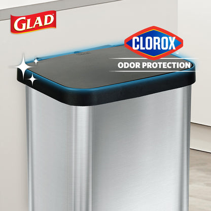GLAD Stainless Steel 20 Gallon Step Trash Can with Odor Guard
