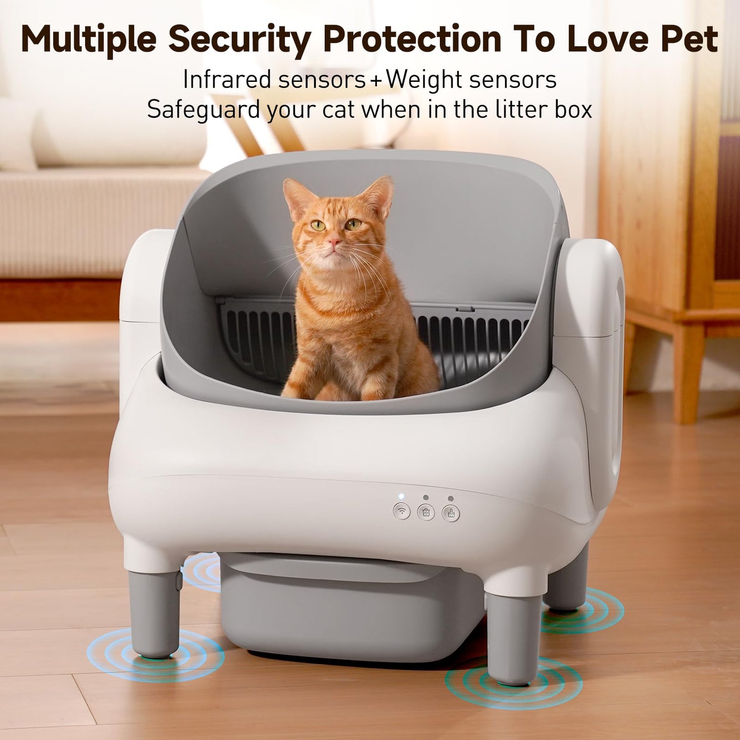 HAZRELA Automatic Cat Litter Box with App Control & Safety