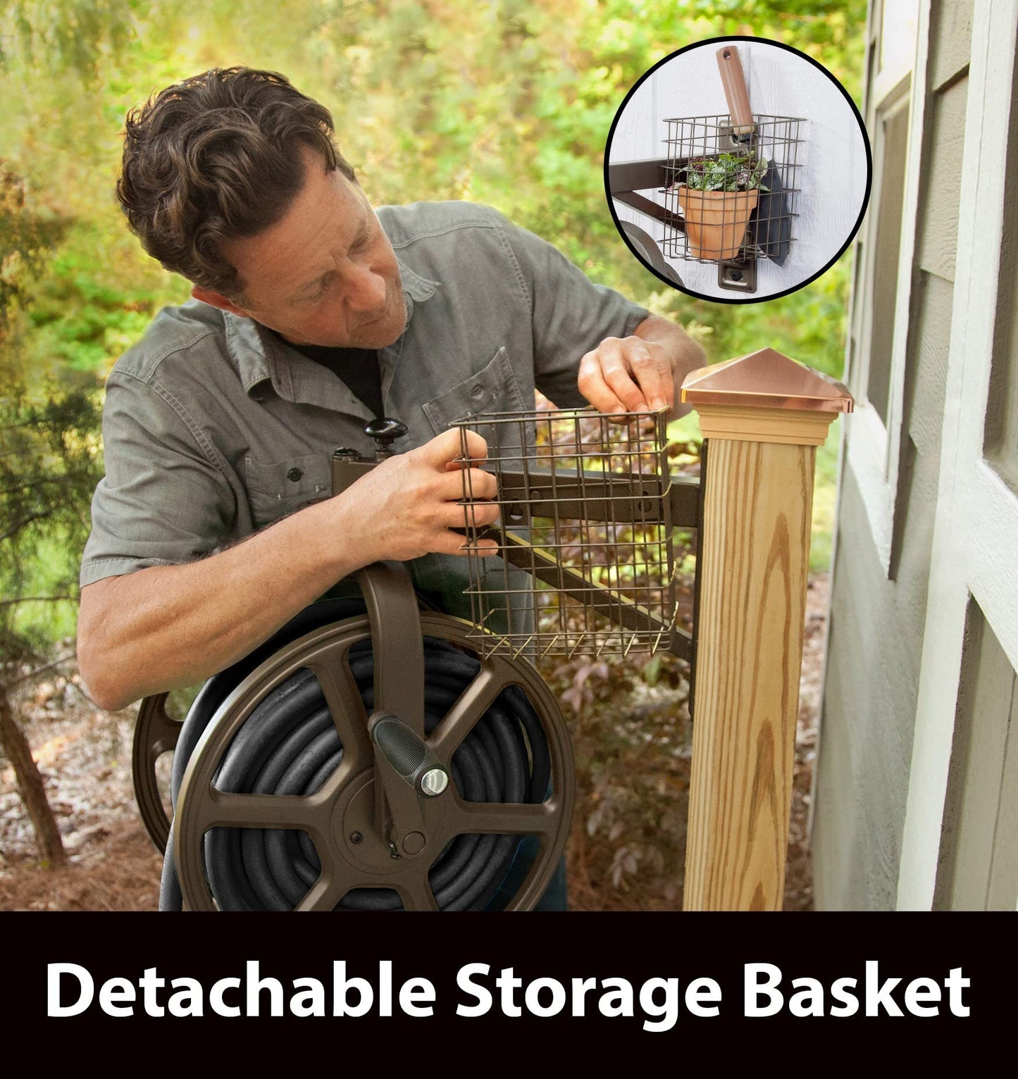 LIBERTY GARDEN 712 Single Arm Multi-Directional Garden Hose Reel