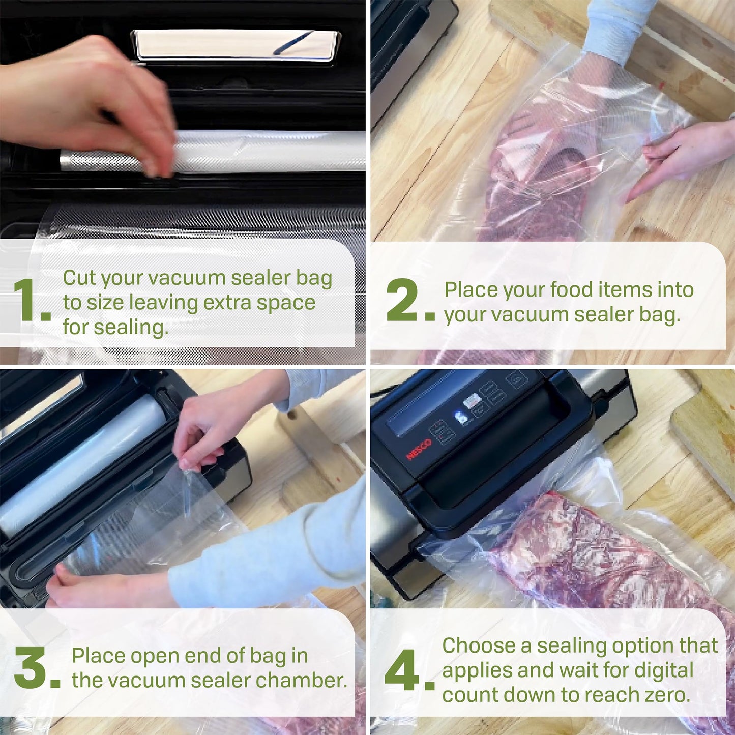 NESCO Deluxe Food VS-12 Vacuum Sealer - Compact Silver Kit