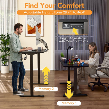 FURMAX Electric Height Adjustable Standing Desk 55x24 Inches
