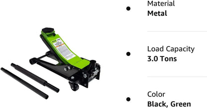 Tools 3 Ton (6,000 lbs.) Steel Floor Jack Quick Rise Dual Piston Pump Low Profile, Car Jack, Truck Jack, Service Jack, Farm Jack (A20002_A20003)