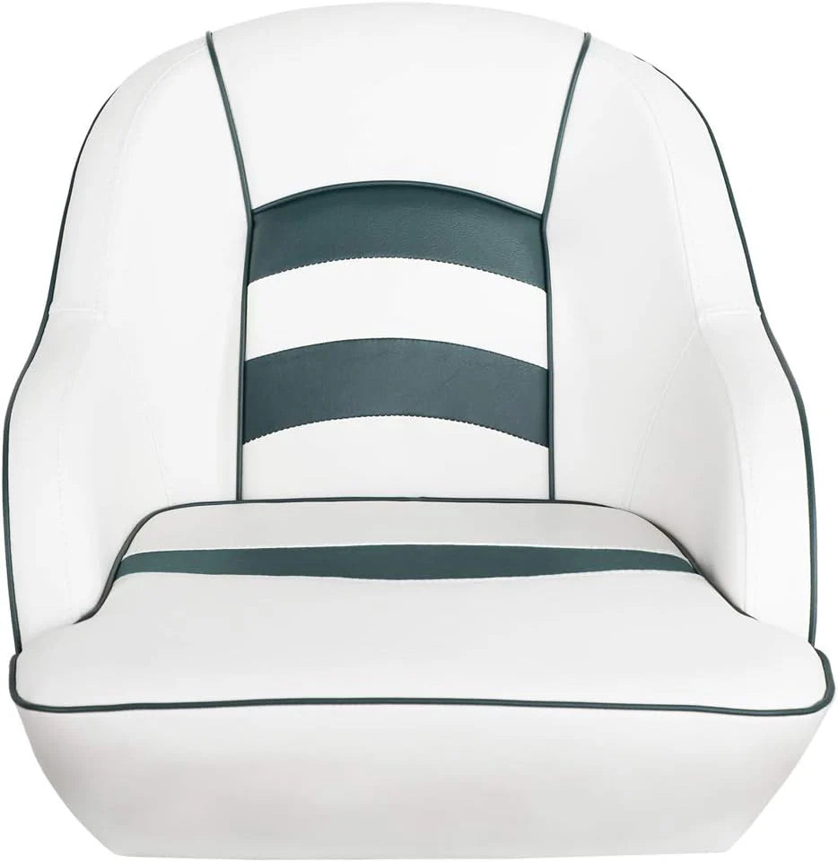 Bucket Pontoon Boat Seat (White/Blue)