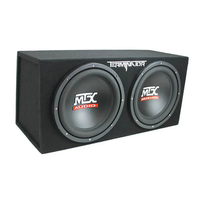 MTX TNE212D 12" 1200W Dual Loaded Subwoofer Box + 1500W Amplifier + Capacitor