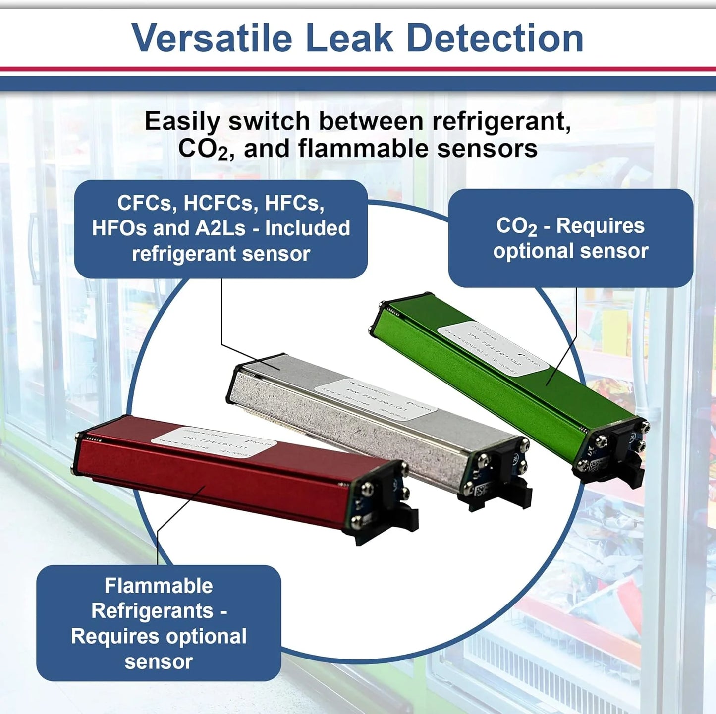Refrigerant Leak Detector and Portable Monitor, Model: 724-202-G1,Off-White