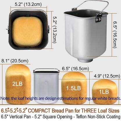 KITCHENARM 29-in-1 Smart Bread Machine with Gluten-Free Setting
