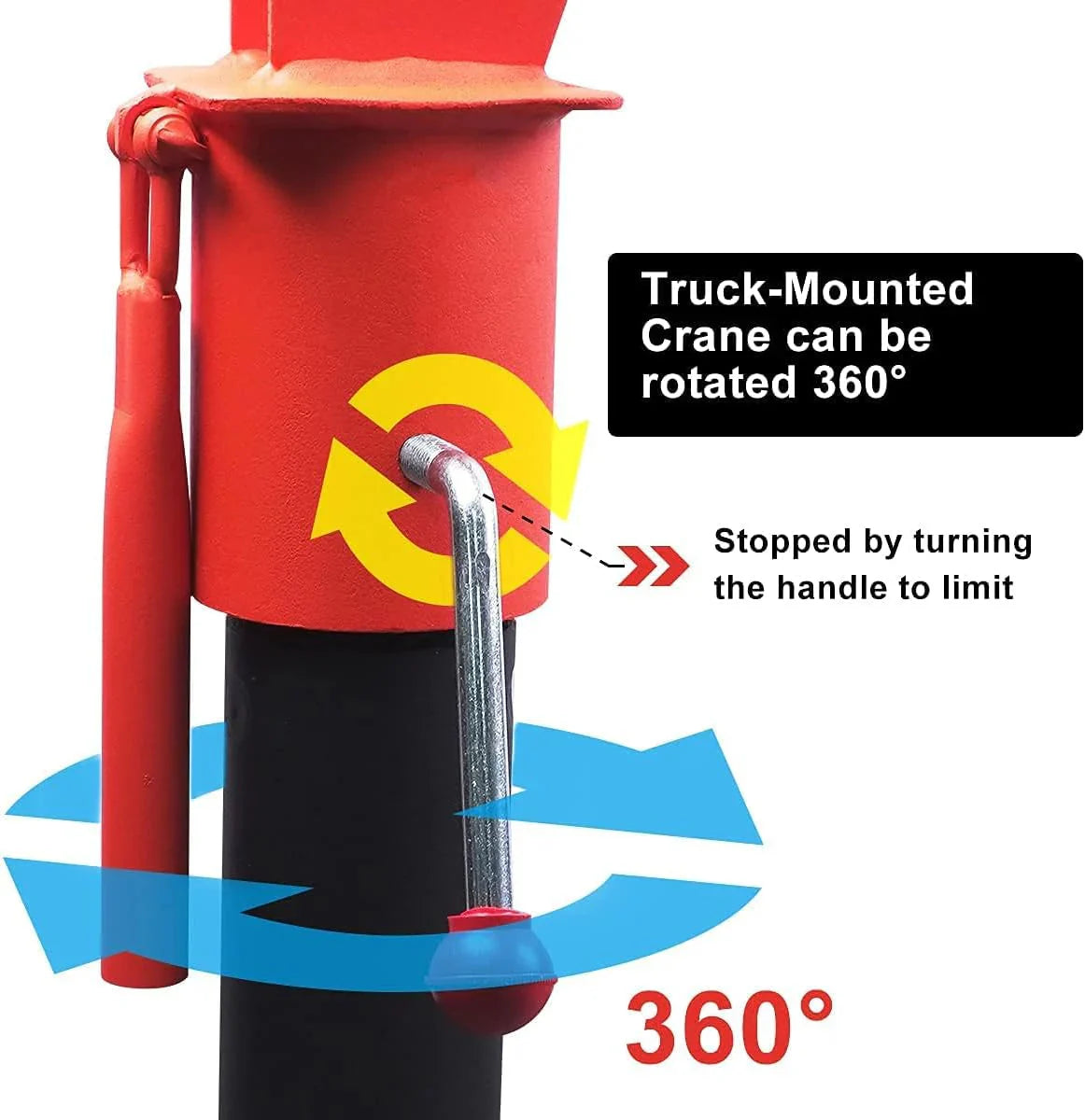 Pismire Winch Versatile 0.5T Folding Truck-Mounted Bed Crane Hoist Lift Pickup with Electric Winch 3500 lb 12V, Painted Steel 1100 lb Pickup 360 Swivel Base