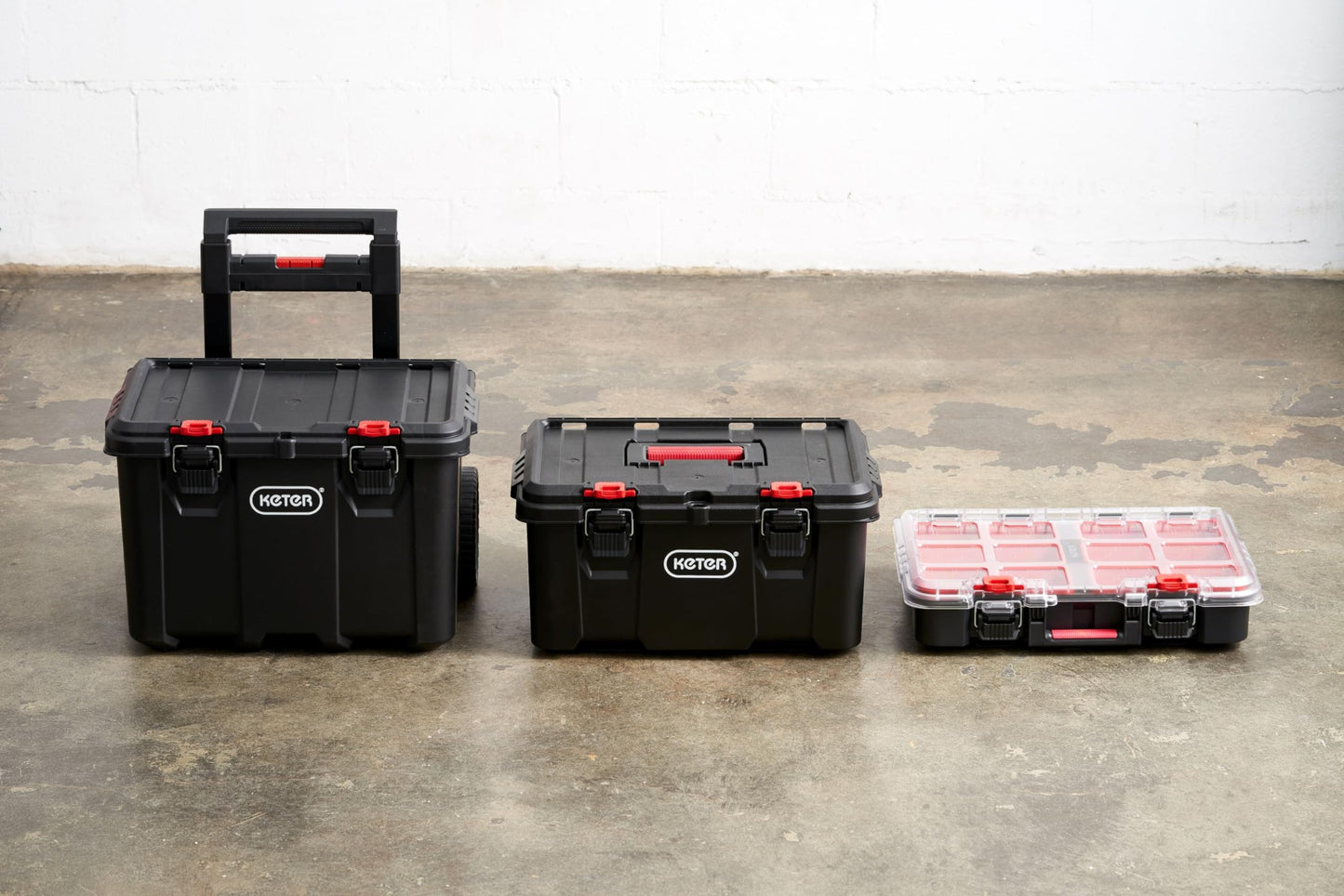 KETER Stack-n-Roll Tools Organizer - 3 Piece Rolling System