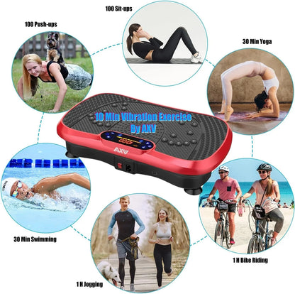 Vibration Plate Fitness Platform Exercise Machine Vibrating Lymphatic Drainage Shaking Full Body Shaker Workout Vibrate Stand Shake Board Sport Gym for Weight Loss Fat Burner for Women Men