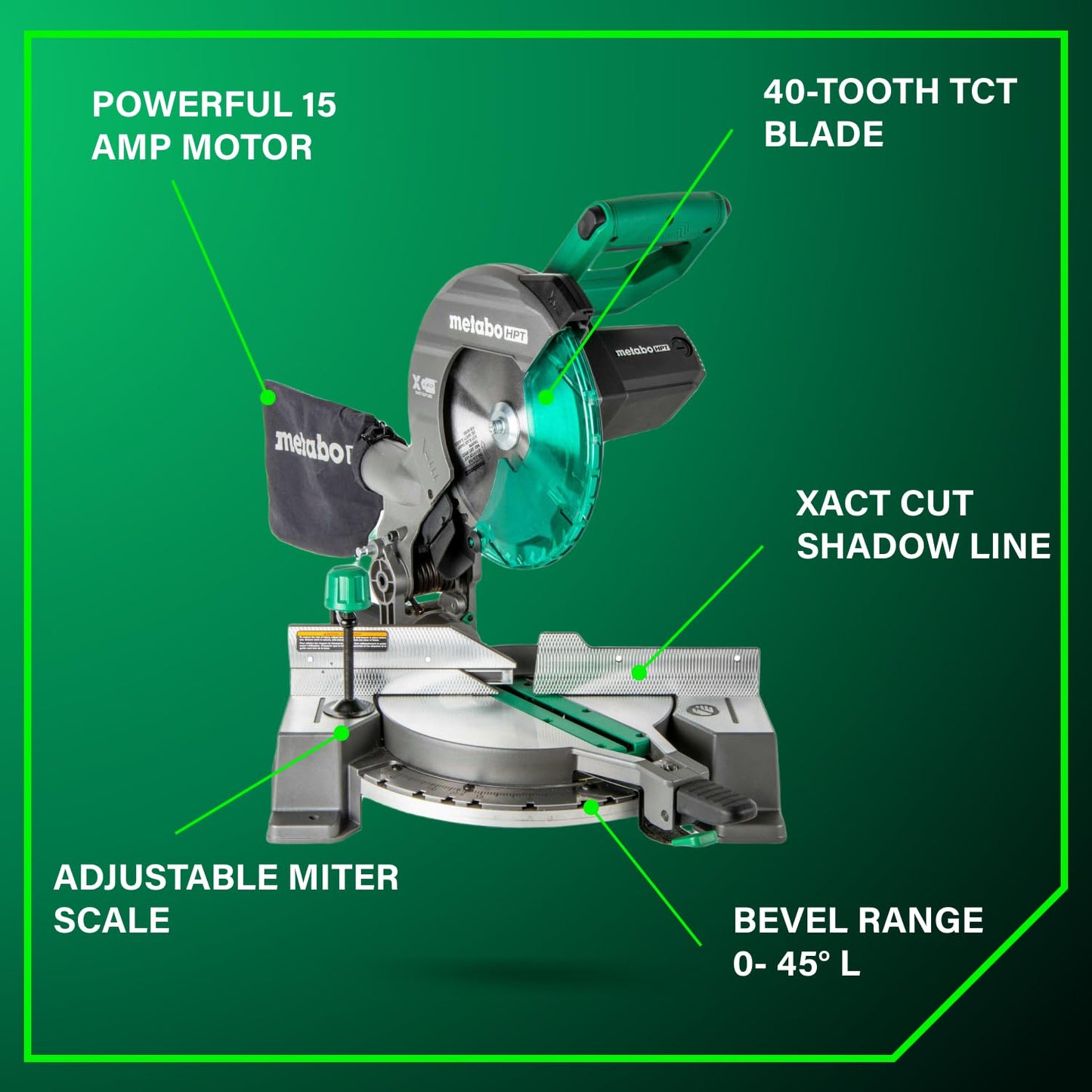 METABO HPT 10-Inch Compound Miter Saw with Xact Cut Precision