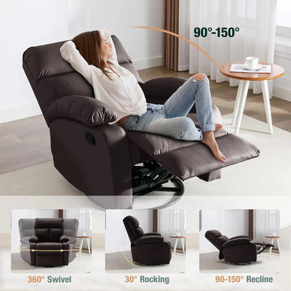 Small Swivel Rocker Recliner Chair for Compact Spaces