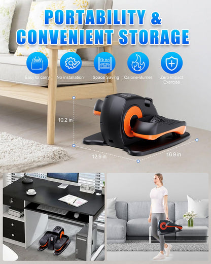 PUTNEN Under Desk Elliptical Machine for Seniors - Quiet Exerciser