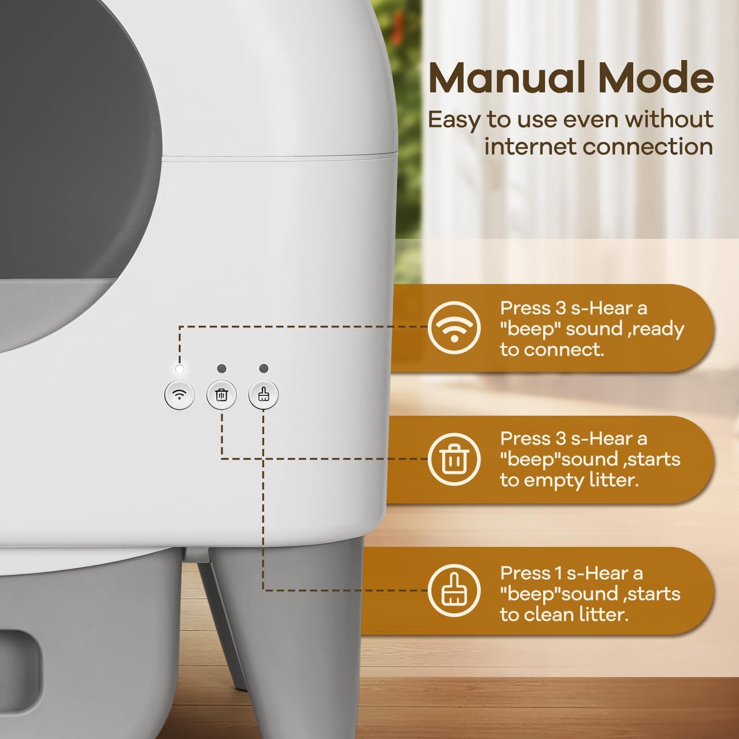 FUMOI Automatic Cat Litter Box with App Control & Capacity