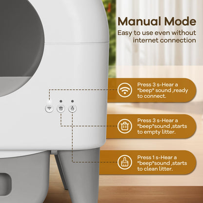 FUMOI Automatic Cat Litter Box with App Control & Capacity