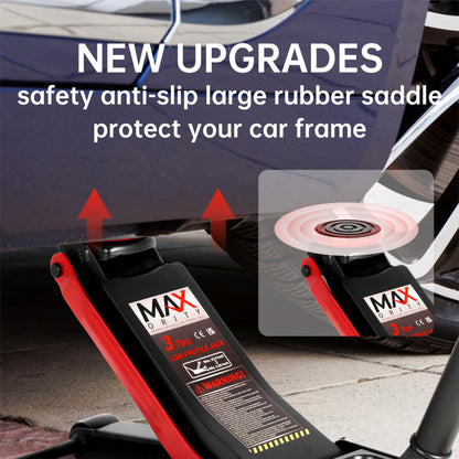 MAXORITY 3-Ton Low Profile Hydraulic Steel Floor Jack