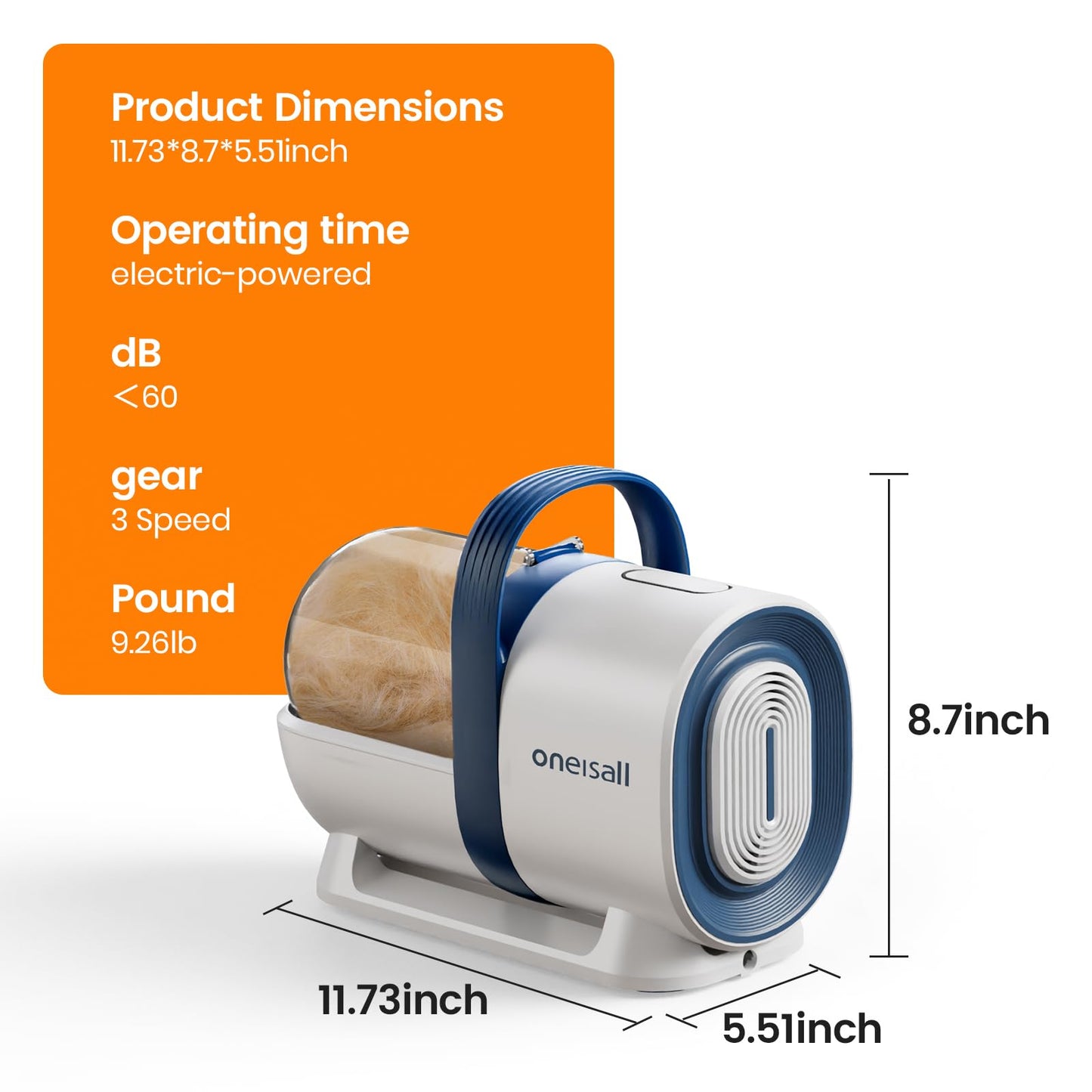 ONEISALL Dog Grooming Vacuum with Clipper & Nail Grinder