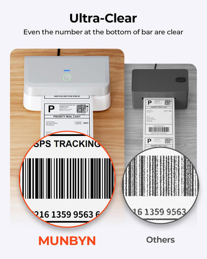 MUNBYN Bluetooth Thermal Label Printer RW403B - 4x6 Wireless