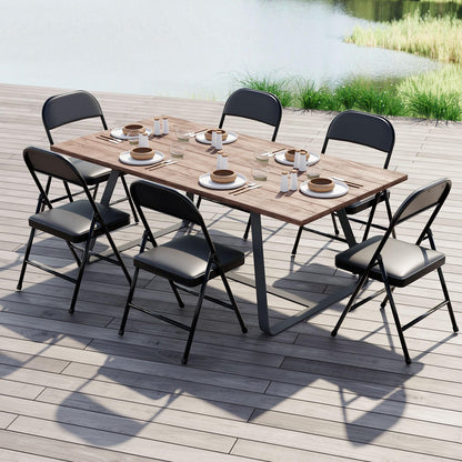 NAZHURA 4 Pack Folding Chairs with Padded Cushion