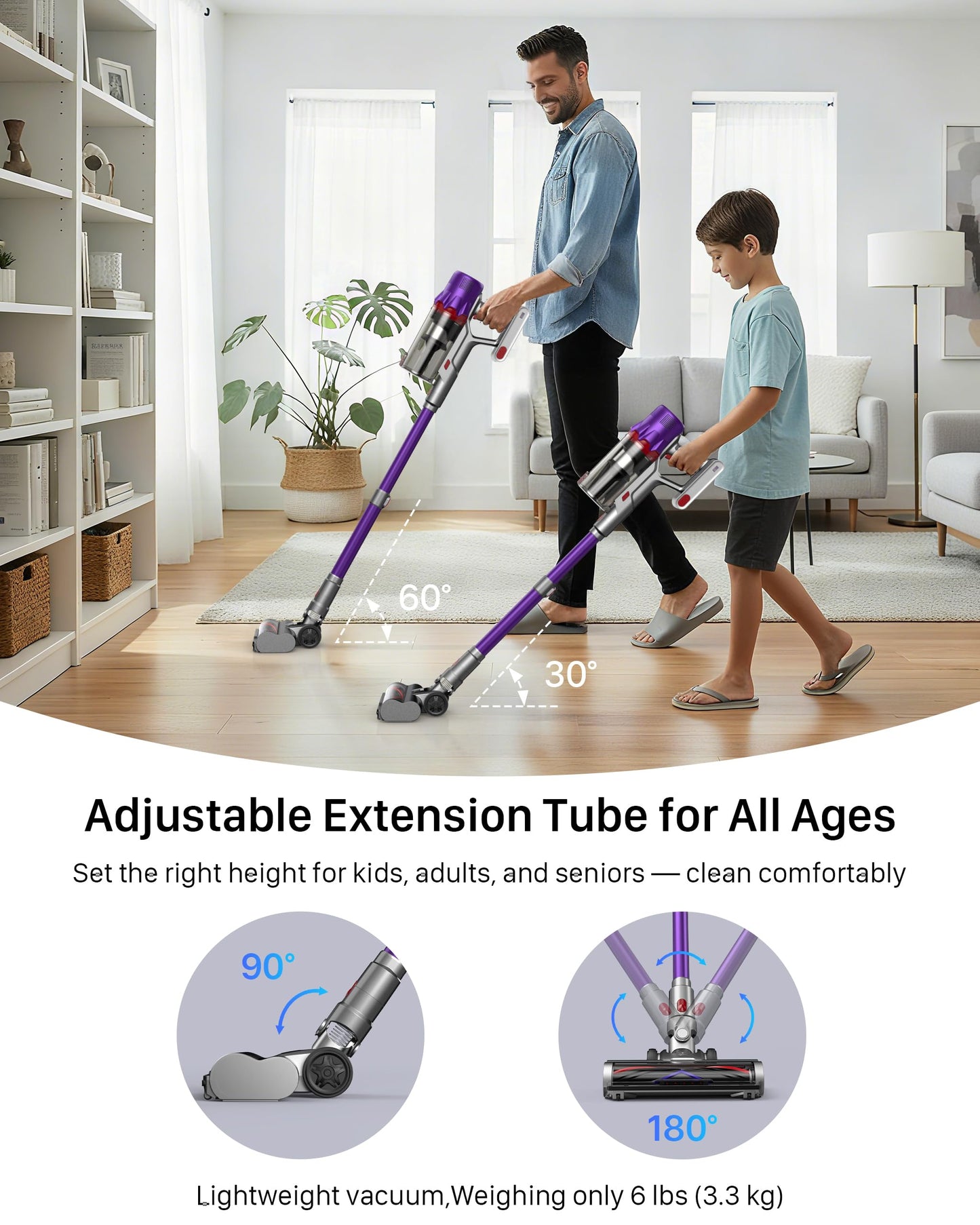 IXLION Cordless Vacuum Cleaner - Powerful, Lightweight HEPA Stick