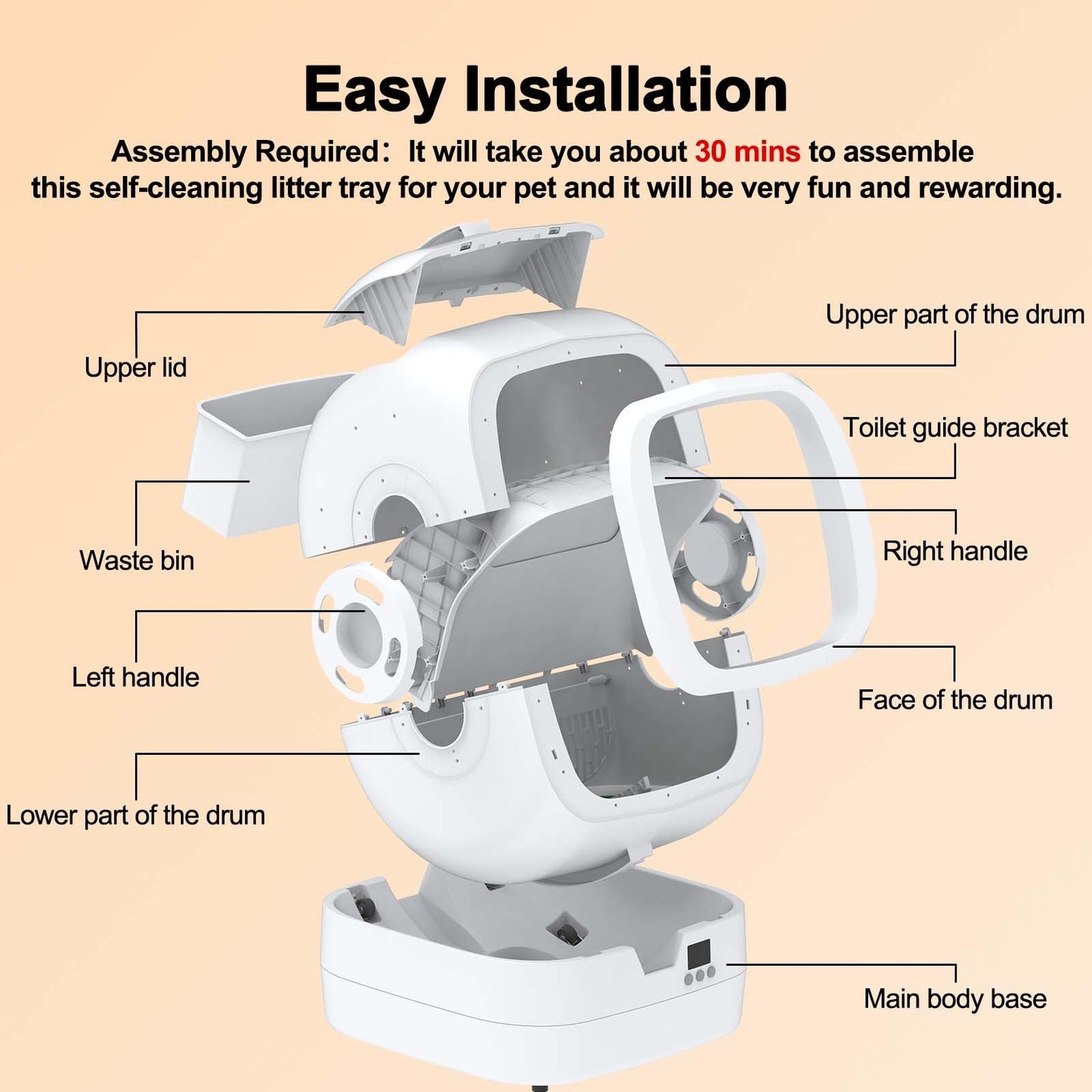 MINTAKAWA Automatic Cat Litter Box - Self-Cleaning, App Control