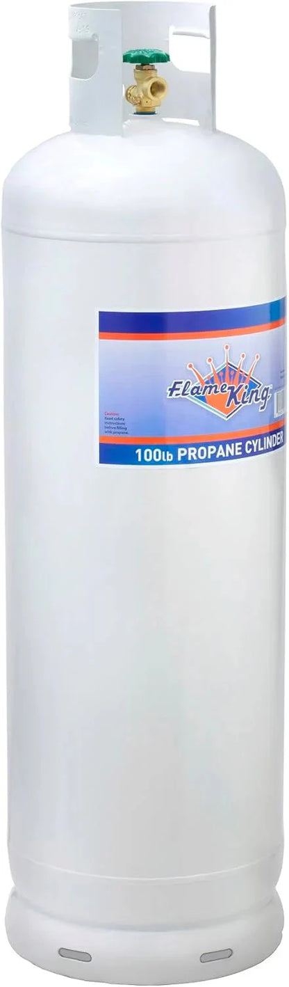 Steel Propane Tank Cylinder with POL Valve and Collar, Great for Mixed Heating Systems, Home fireplaces, Dryers and Grills-Flame King