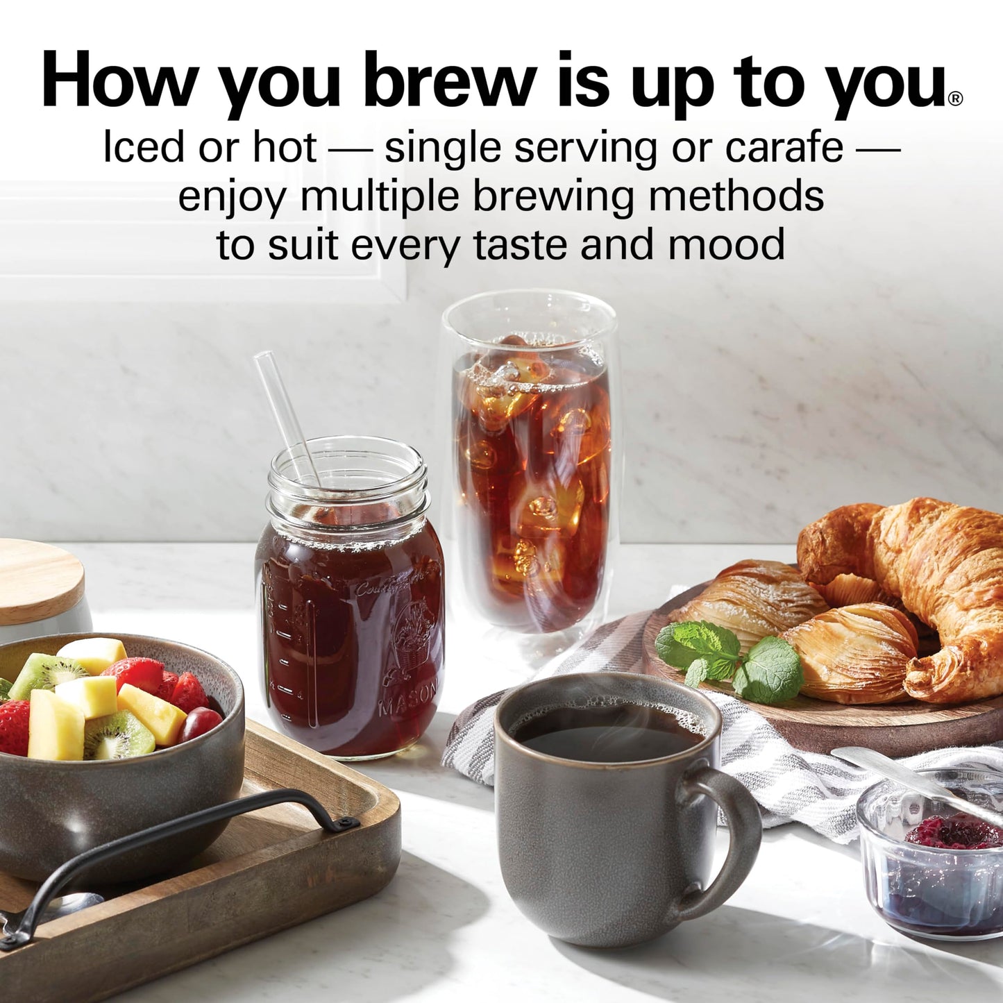 HAMILTON BEACH FlexBrew 5-in-1 Programmable Coffee Maker, Black