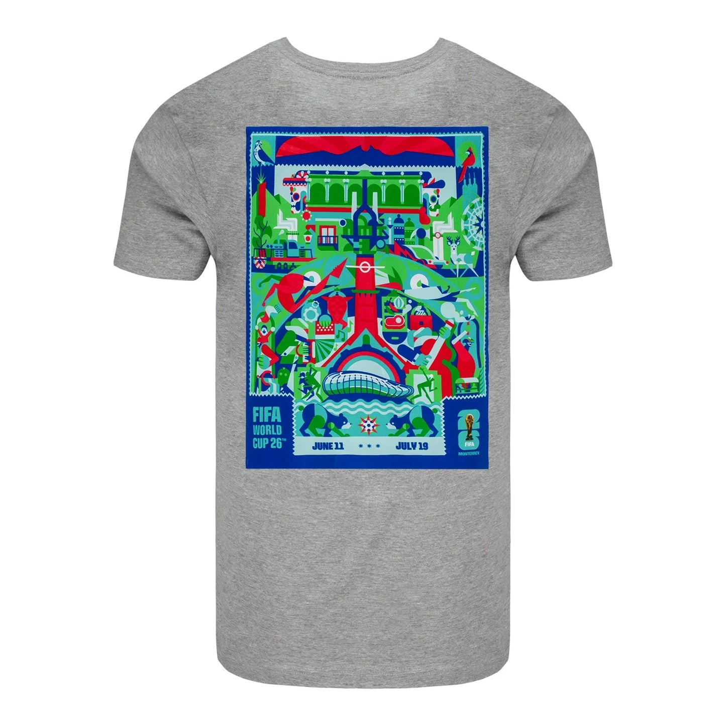 FIFA World Cup 2026™ Monterrey Poster Grey T-Shirt ESP - Unisex