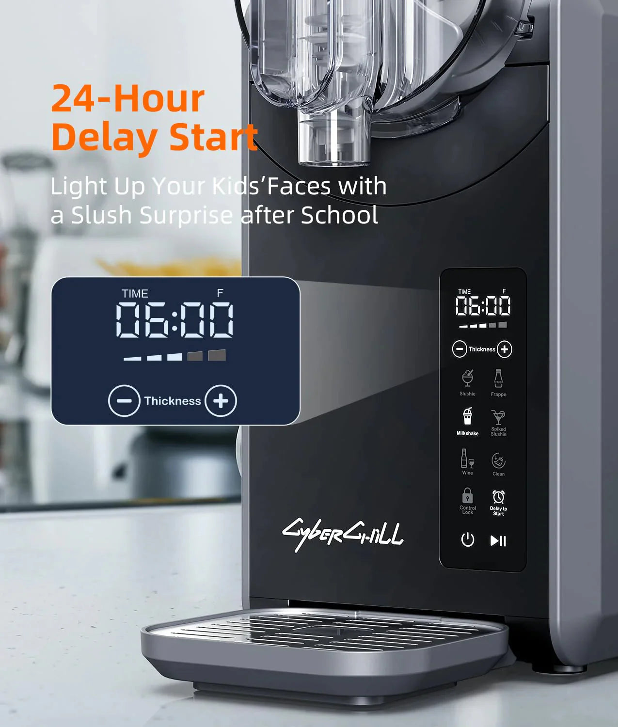 Slushie Machine - Professional Frozen Drink Maker No Ice Needed- 70 oz Slushy Machine for Home with LED Display - One-Touch Reservation & 6 Pre-set Programs for Frozen Margaritas, Frappés & Ice Cream
