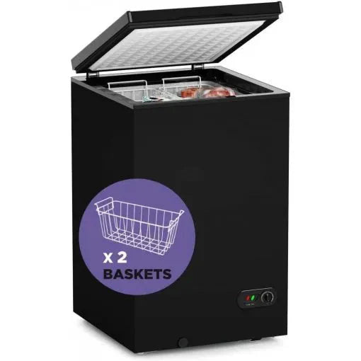Northair 3.5 Cu Ft Chest Freezer, Black – Quiet Compressor, 2 Removable Baskets, 7 Temp Settings