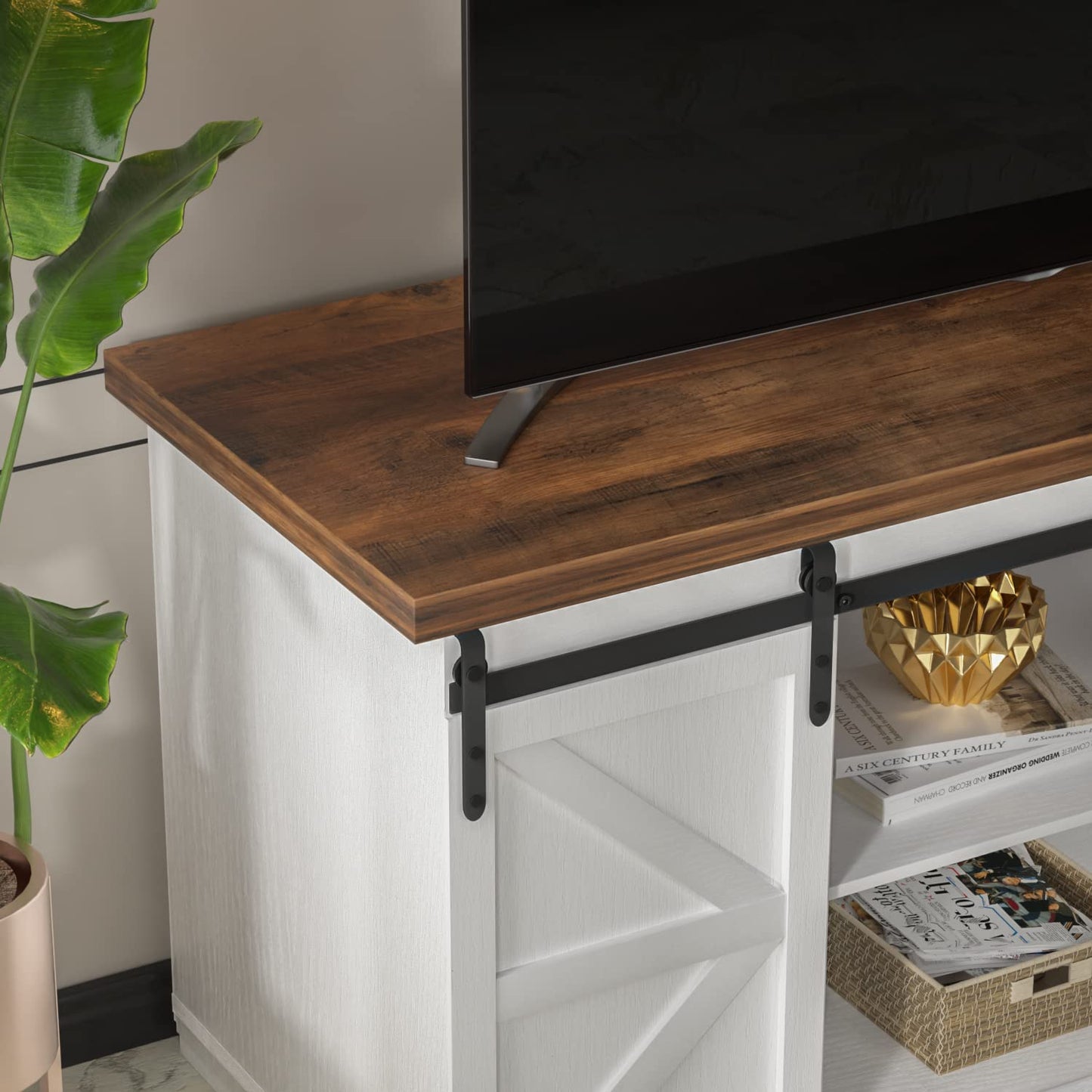 JUMMICO TV Stand for 65 Inch TV with Storage Cabinets