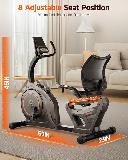 Niceday Recumbent Exercise Bike 400lbs App LCD Heart Monitor