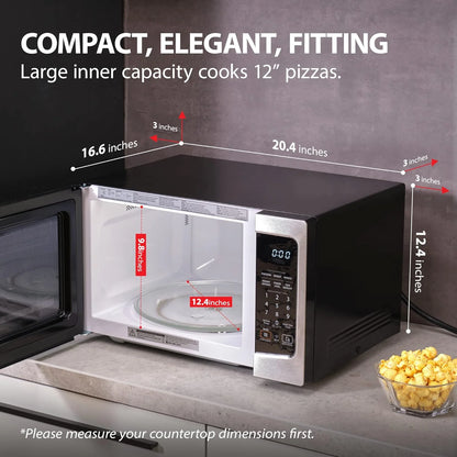 TOSHIBA 4-in-1 ML-EC42P(SS) Countertop Microwave Oven, Smart Sensor, Convection, Air Fryer Combo, Mute Function, Position Memory 13.6" Turntable, 1.5 Cu Ft, 1000W, Silver