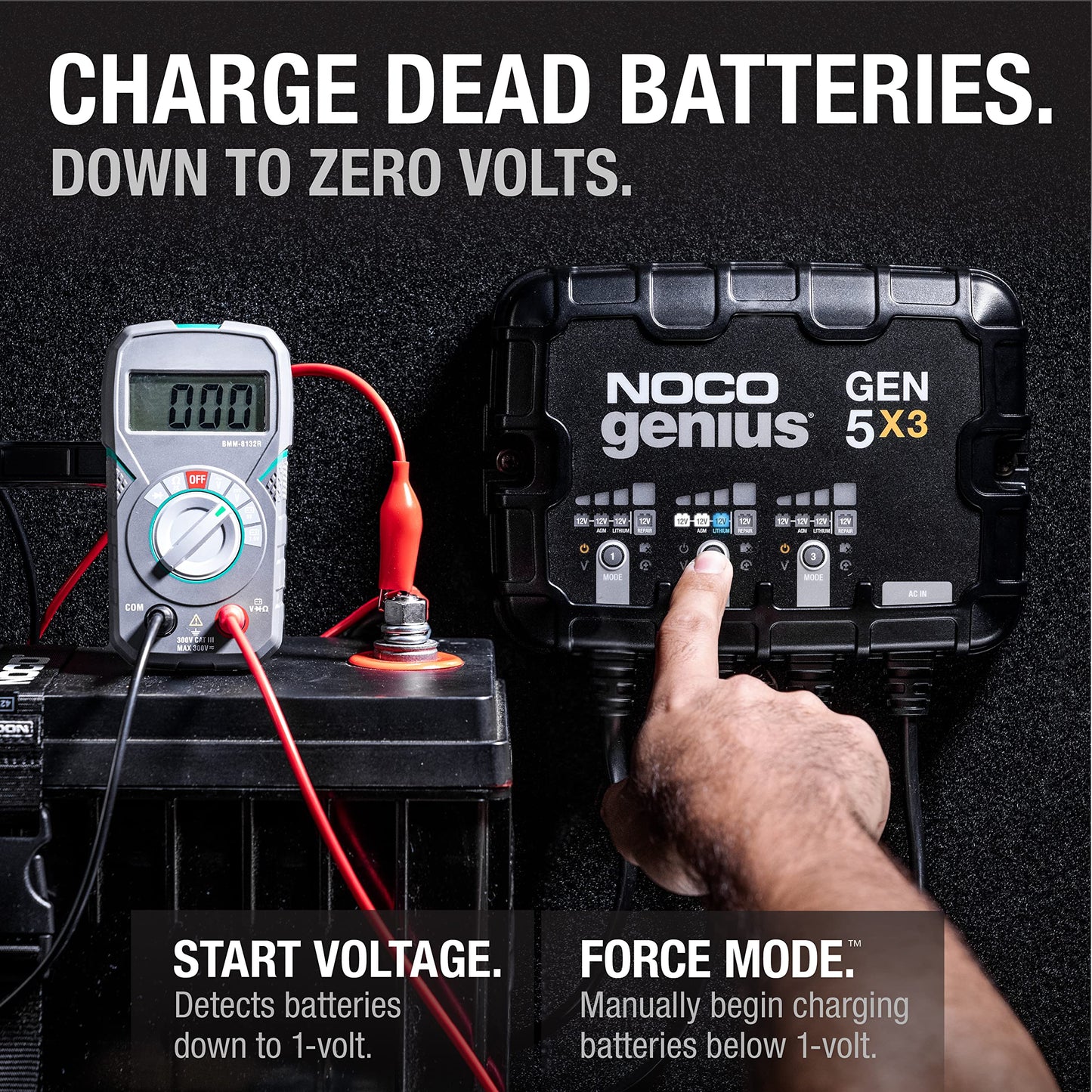 NOCO Genius GEN5X3: 3-Bank 15A Marine Battery Charger