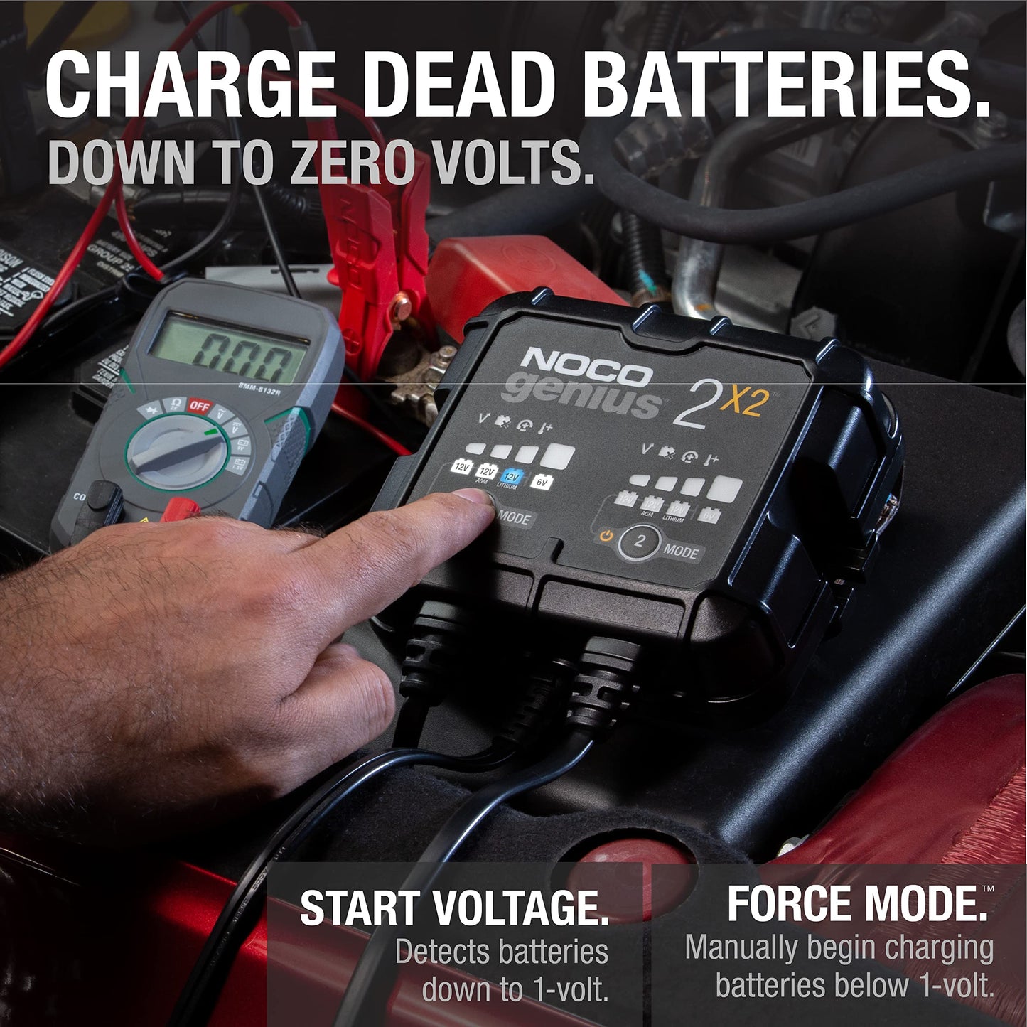 NOCO GENIUS2X2 Smart Battery Charger 6V/12V 2A/Bank