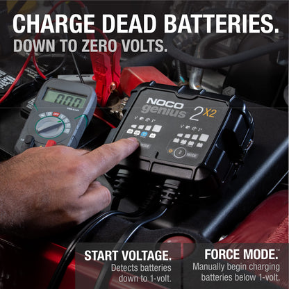 NOCO GENIUS2X2 Smart Battery Charger 6V/12V 2A/Bank