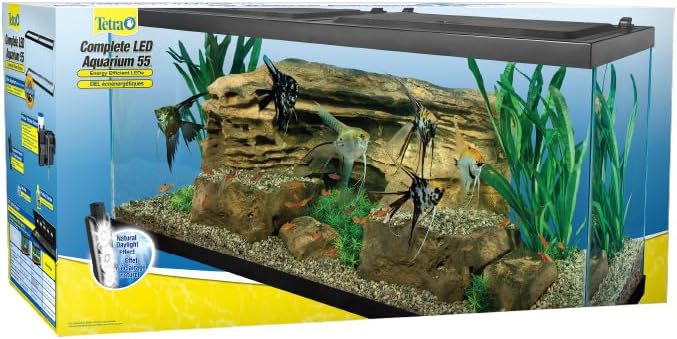 Complete LED Aquarium 55 Gallons, Includes LED Lighting, Filtration, Heater and Accessories