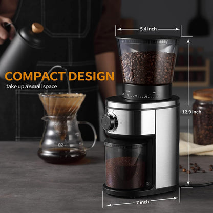 OLLYGRIN Burr Coffee Grinder - Electric Grinding with 30 Settings