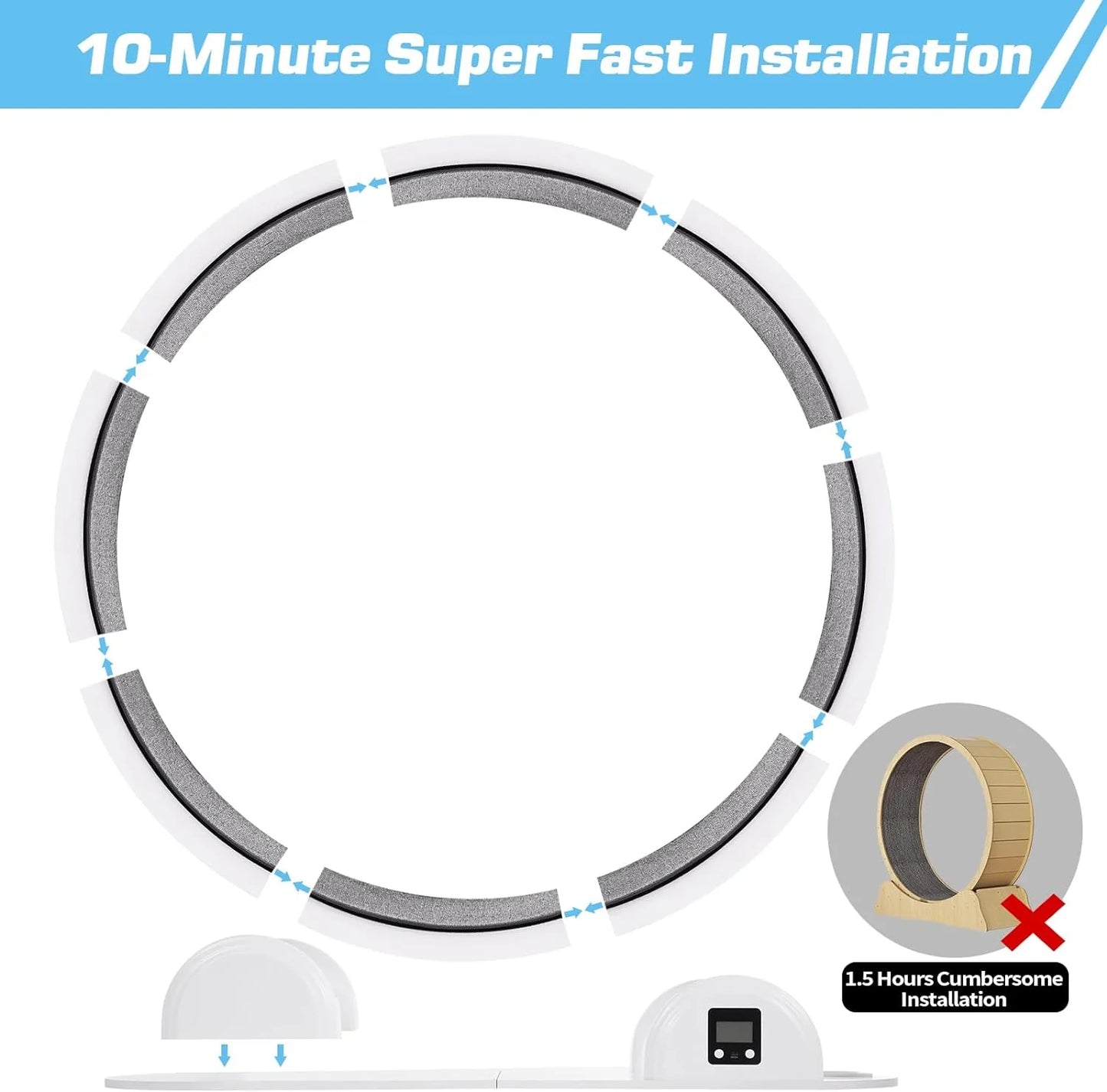 Cat Exercise Wheel with Pedometer, 10 Minutes Fast and Easy Installation, 41” Large Cat Treadmill Running Fitness Workout Wheels for Indoor Cats