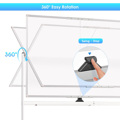 MAXTEK Rolling Whiteboard 48x36 Double-Sided Magnetic Board