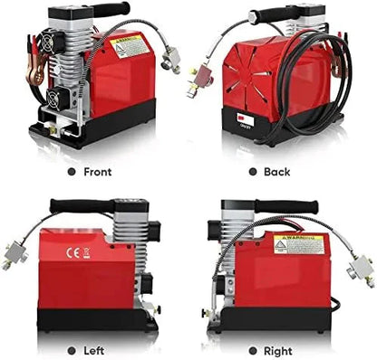 CS2 Portable PCP Air Compressor, 4500Psi/30Mpa, Oil-Free,Powered by Car 12V DC or Home 110V AC with Adapter (Included), Paintball Tank Compressor with Extra Moisture-Oil Separator