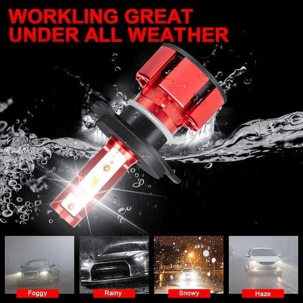 for Ford F 150 F 250 Truck E-150 E-250 Van 5x7'' 7x6'' LED Crystal Clear Glass Lens Headlight Set
