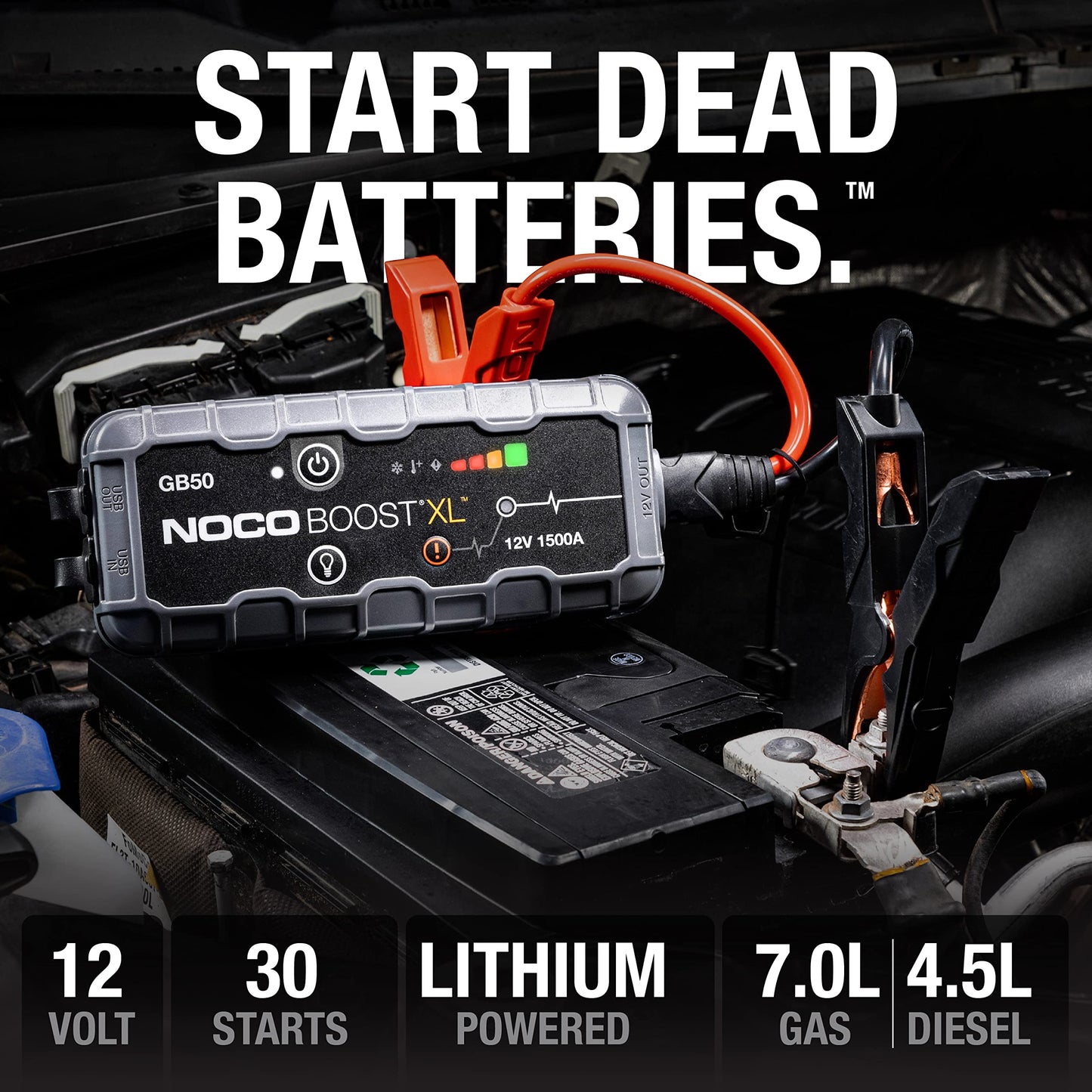 NOCO Boost GB50 Jump Starter 1500A - Portable Lithium Power Bank