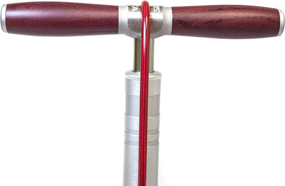 Ultimate Floor Pump | Hiro Edition Chuck | 160psi Gauge | Braided Steel Hose | Rosewood Handle