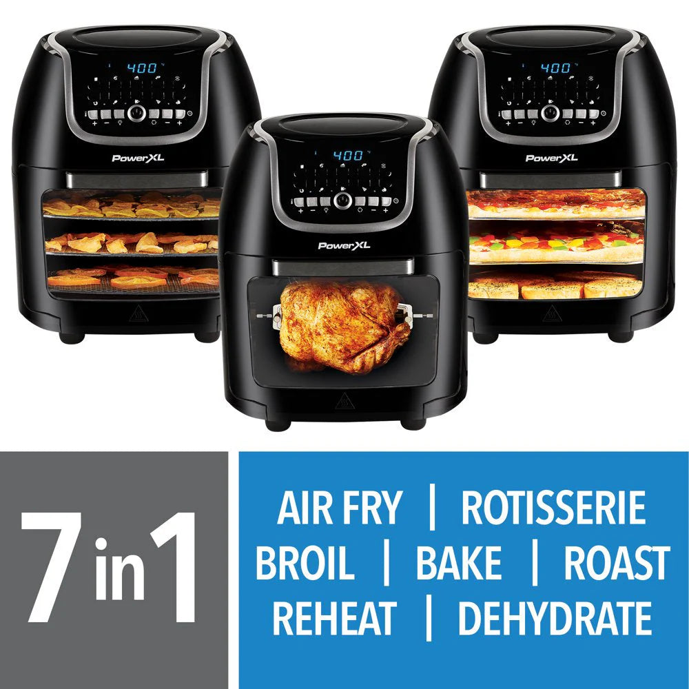 PowerXL Vortex Air Fryer Pro plus 10 Quart Capacity, Black, 1700 Watts
