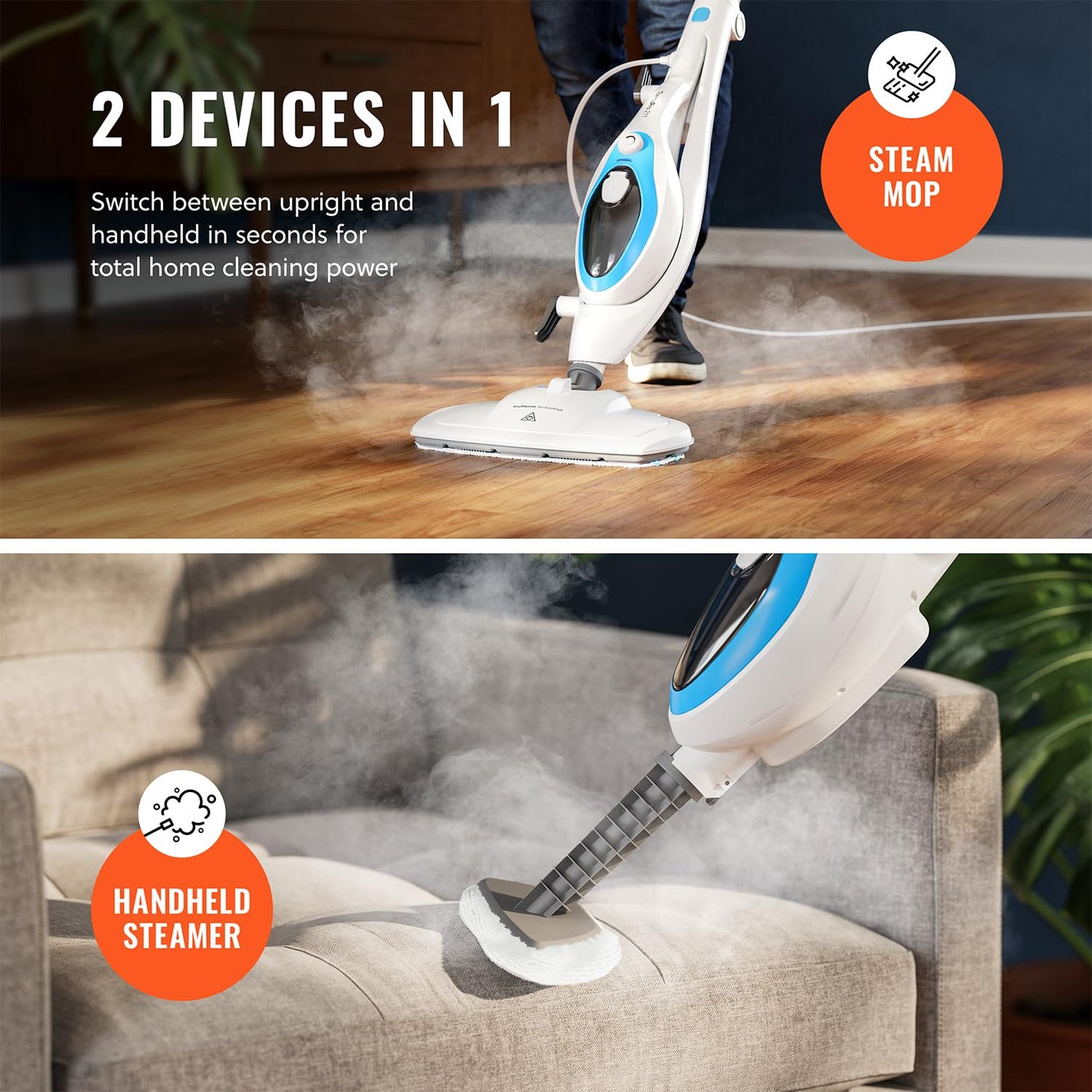 PURSTEAM WORLD'S BEST STEAMERS PurSteam 10-in-1 Steam Mop for Tile & Hardwood Floors